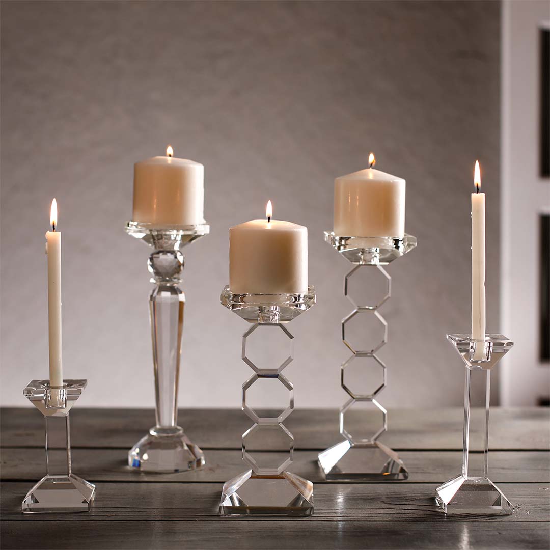 Marquis Candle Holder Clear Set Of 2 Home4u 4161