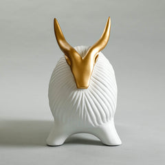 Yak Sculpture - White/Gold