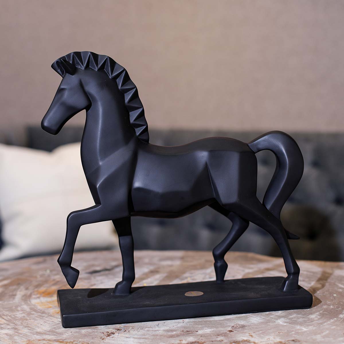 Luxor Horse Sculpture Black