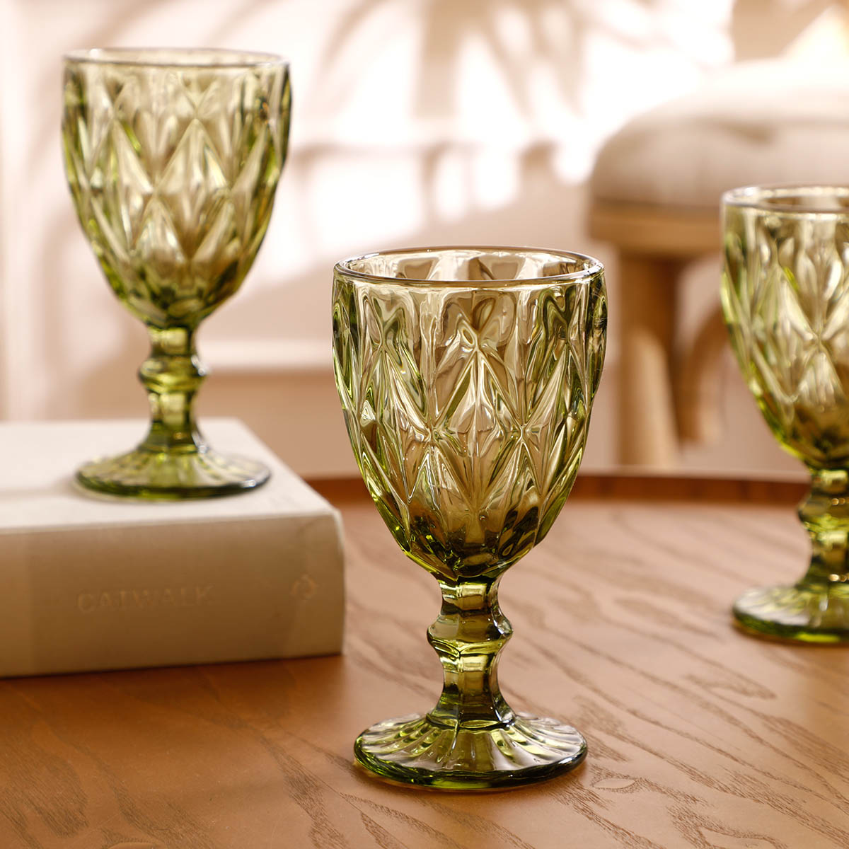 Jeniffer Green Stem Glass Set Of 6