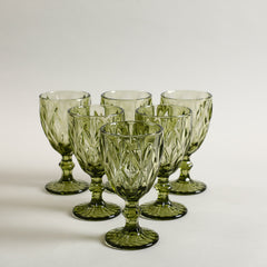 Jeniffer Green Stem Glass Set Of 6