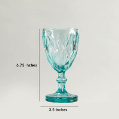 Jeniffer Light Blue Stem Glass Set Of 6