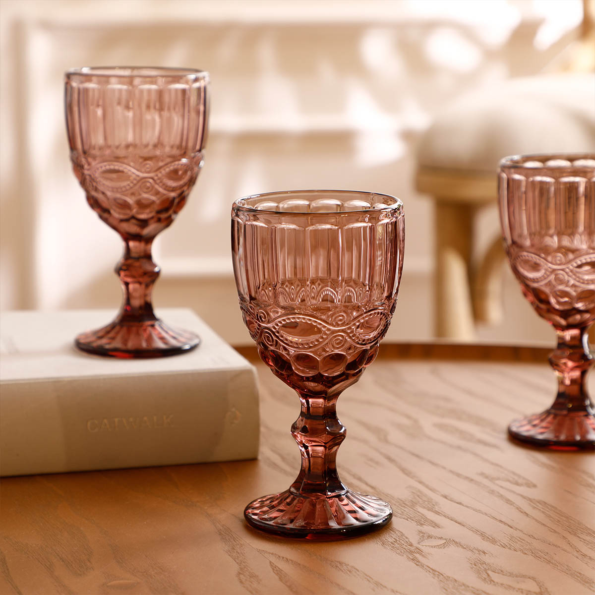 Ella Purple Stem Glass Set Of 6