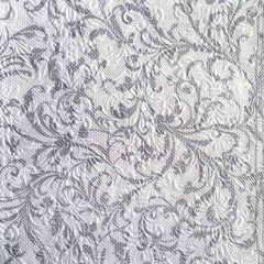 Napkin  Damask White / Silver Set of 15