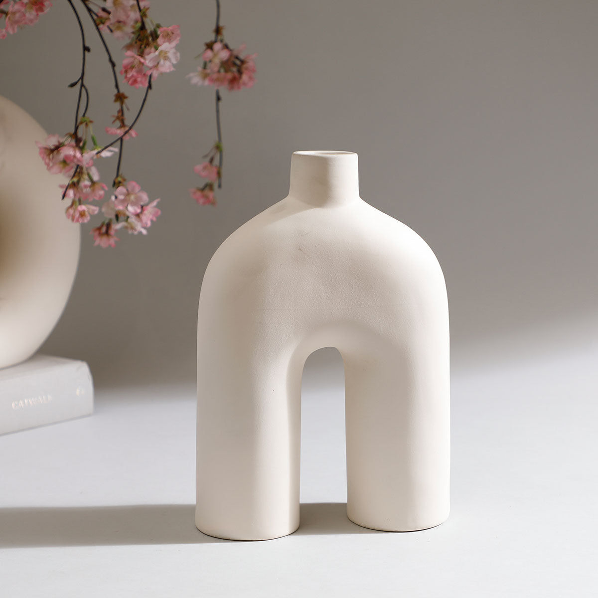 Minimalistic Stoneware Vase White