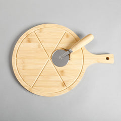 Zimri Bamboo Pizza Cutting Board With Knife