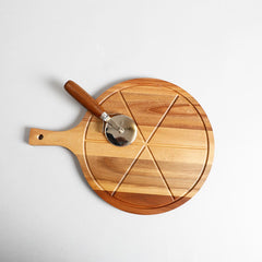 Crispin Wooden Pizza Board With Knife