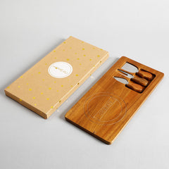 Fenna Wooden Cheese Board With Knife Set