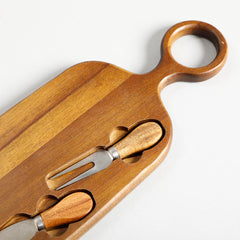 Ennis Wooden Cheese Board With Knife Set