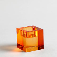 Cynthia Amber Crystal Candle Holder