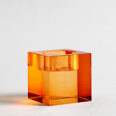 Cynthia Amber Crystal Candle Holder