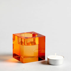 Cynthia Amber Crystal Candle Holder