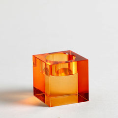 Cynthia Amber Crystal Candle Holder