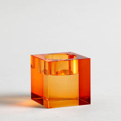 Cynthia Amber Crystal Candle Holder