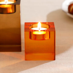 Cynthia Amber Crystal Candle Holder