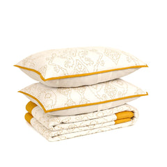 Caspian White Quilt With Sham Set