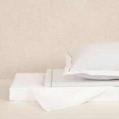 Catalan White Embroided Bedsheet Set