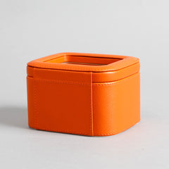 Amara Orange 2 Slot Leather Watch Box