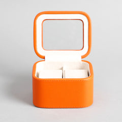 Amara Orange 2 Slot Leather Watch Box