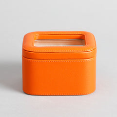 Amara Orange 2 Slot Leather Watch Box