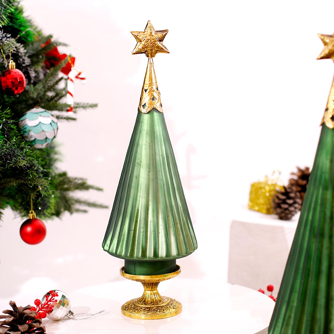 Star Christmas Glass Decorative Tree Small