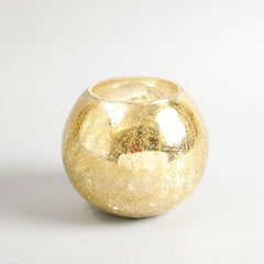 Cruz Gold Round Shiny Glass Votive