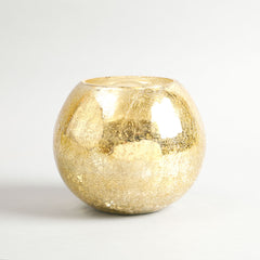 Cruz Gold Round Shiny Glass Votive