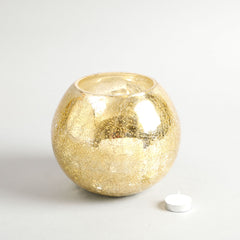 Cruz Gold Round Shiny Glass Votive