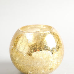 Cruz Gold Round Shiny Glass Votive