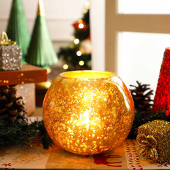 Cruz Gold Round Shiny Glass Votive