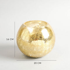 Cruz Gold Round Shiny Glass Votive