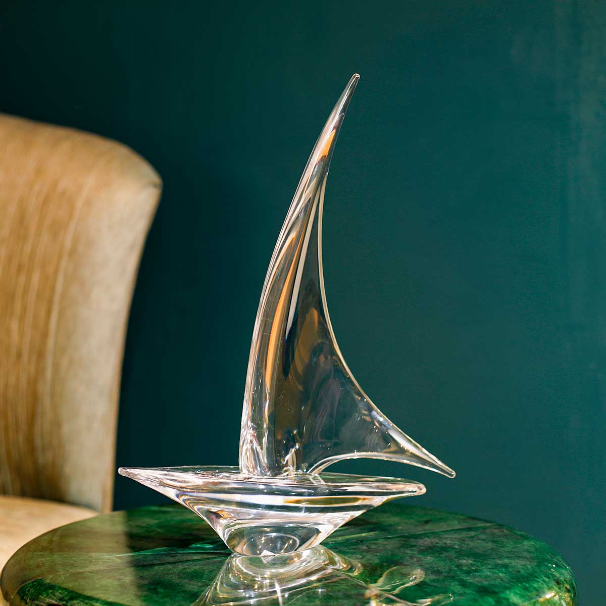 Sailing Boat Crystal Décor Object Clear