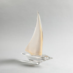 Sailing Boat Crystal Décor Object Gold