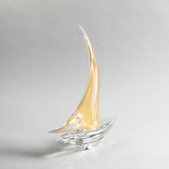 Sailing Boat Crystal Décor Object Gold