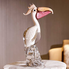 Crystal Pelican Bird Décor Object