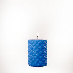 Spikes Pillar Candle Blue Small