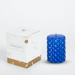 Spikes Pillar Candle Blue Small