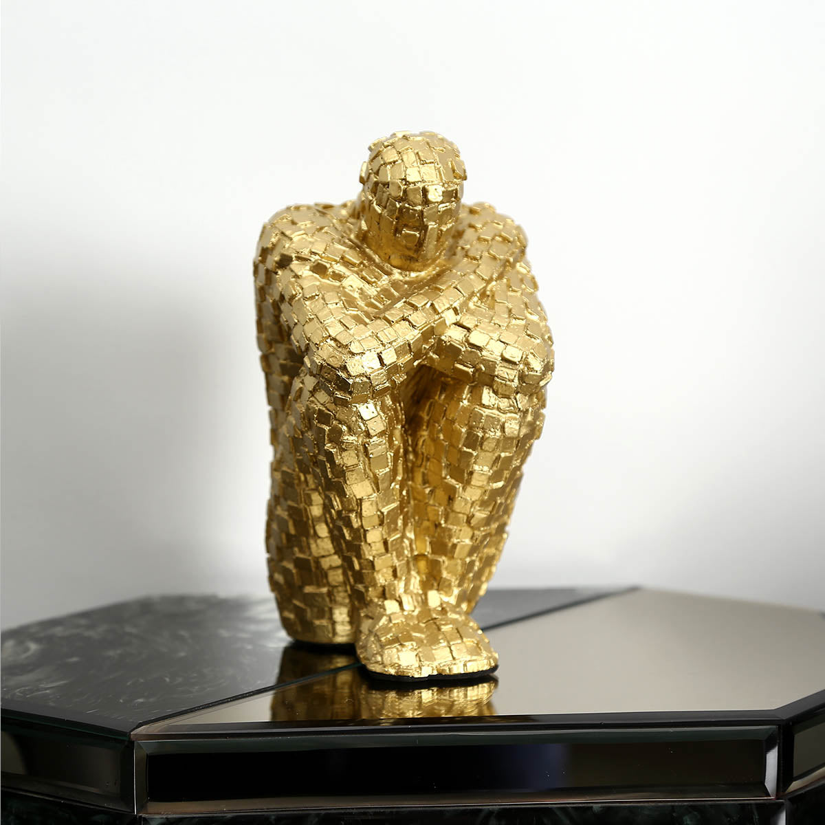 Thinking man sculpture Gold