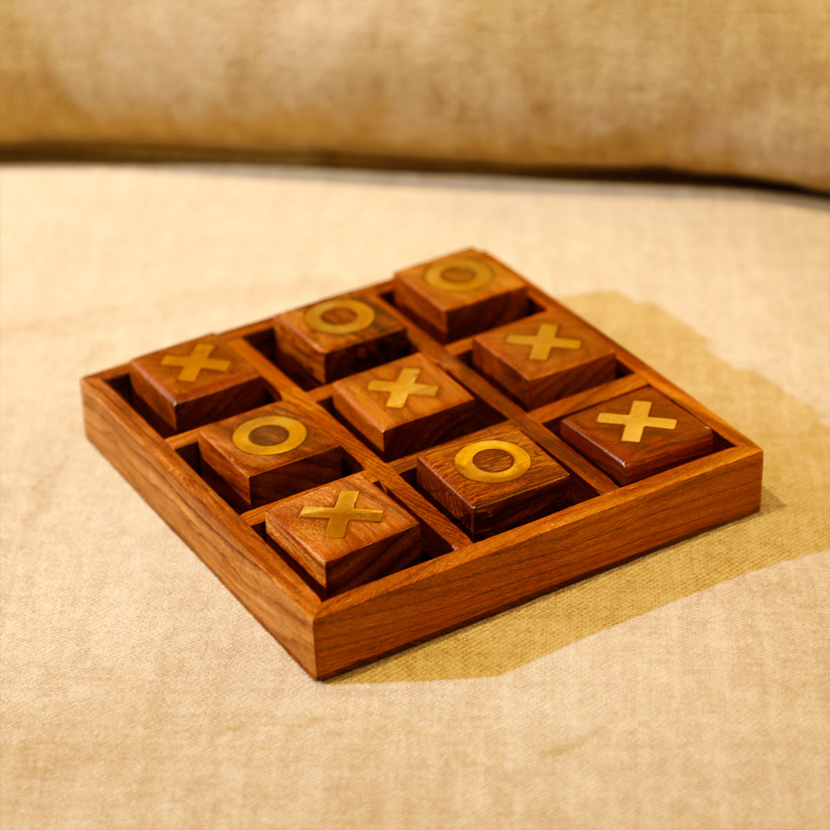 Wood Inlay Tic Tac Toe Game Set