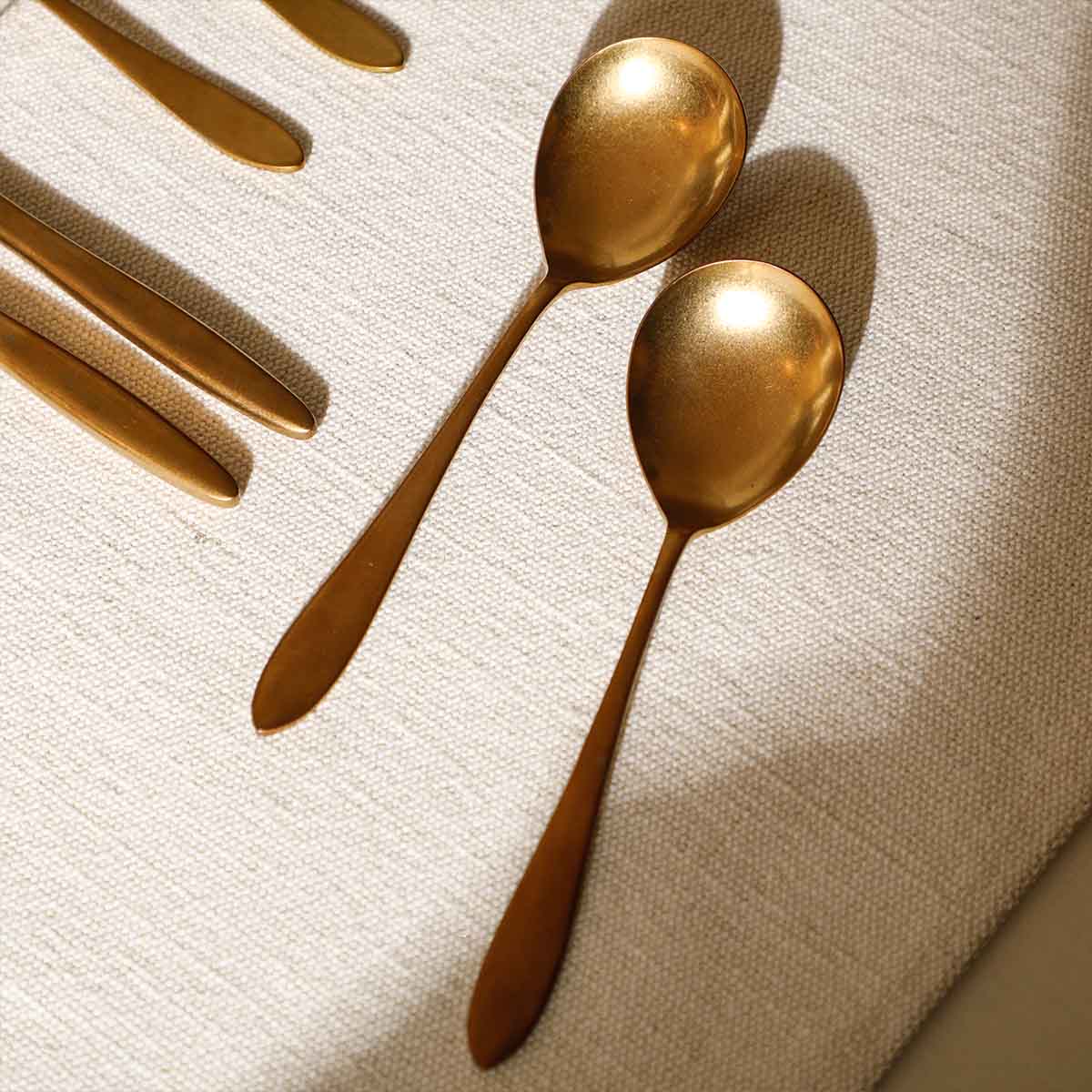 Elio Serving Spoon Set Of 2 Gold