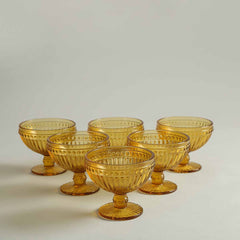 Tielle Amber Ice Cream Bowl Set of 6