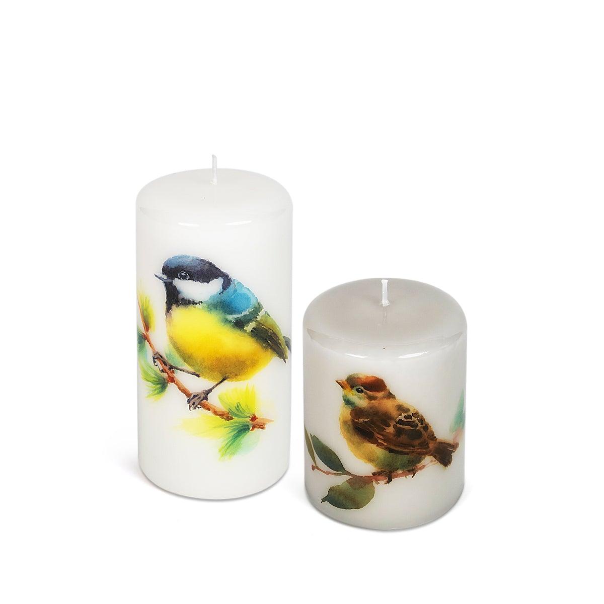 Sparrow Pillar Candle Small