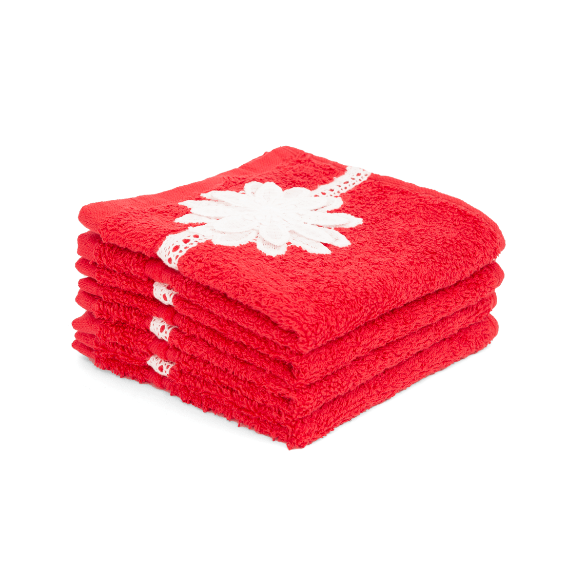 Lilia Guest Towel Red Set of 4 - Home4u