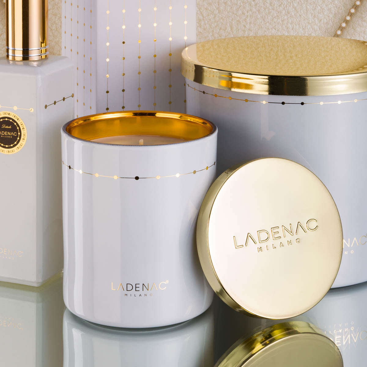 Ladenac Lui & Lei Details White Jar Candle